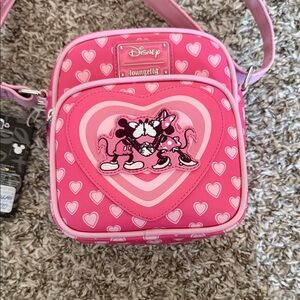 Loungefly Disney Mickey & Minnie Mouse Hearts Crossbody Bag Exclusive